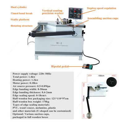 10.8m/min Panel Feed Speed Mini Folding Arm Edge Banding Machine for MDF PVC Panel