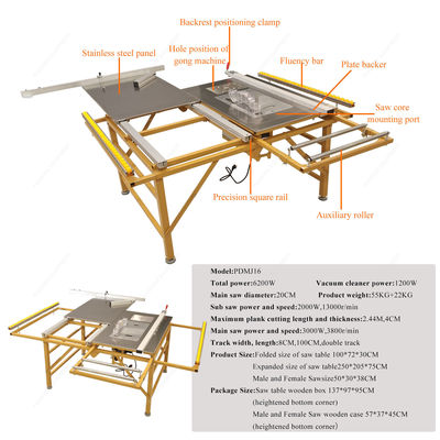 500mm Circular Saw Portable Sliding Table Saw Machine for High Speed Wood Cutting