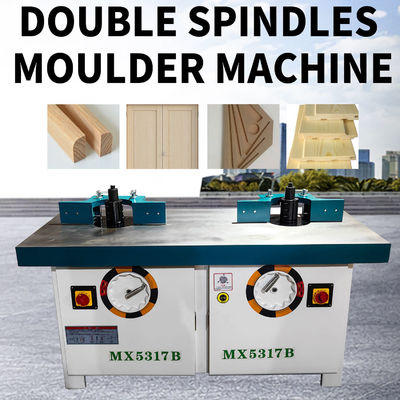 MX5317 Table Router Trimmer Double-Spindle Moulder Machine Vertical Woodworking Milling