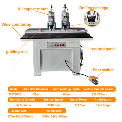 accuracy Double Head Mini Bench Hinge Opening Drilling Guide Locator Hinge Drilling Boring Machine