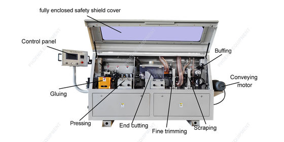 860 kg Woodworking 6 Functions Wood Plywood Edge Bander Automatic Edge Banding Machine