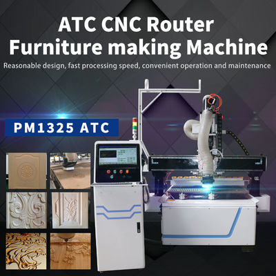 Auto Tool Change PM1325 ATC Woodworking KT Board Cutting CNC Router Machine for Farms