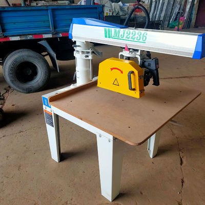 Wood Cutting Radial Arm Saw Saw Cutting Size 640*110mm Horizontal Rotation Degree 45°