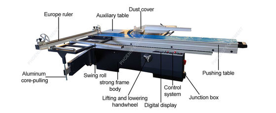 45-90 degree Tilting Wood Cut Machine Sliding Table Saw for Woodworking Industry