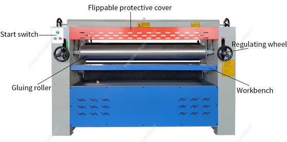 2.2kw Power Woodworking Single or Double Surface Plywood Glue Spreader Roller Machine