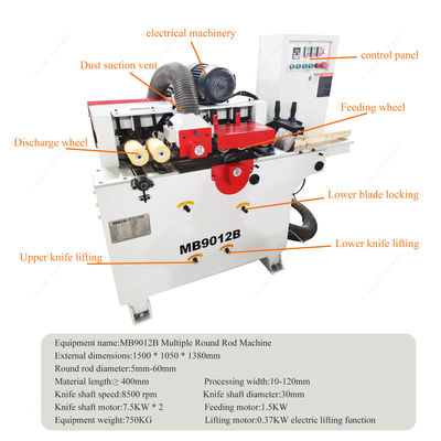 Highly Multi-function Woodworking Square Machine for Easy and Round Wood Bar Processing