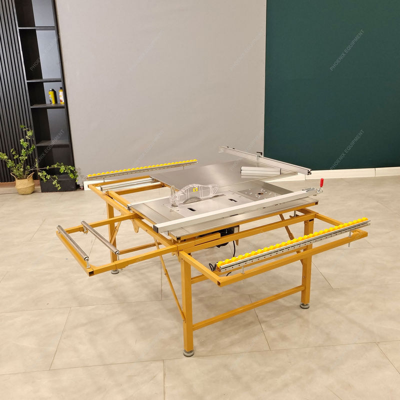 Woodworking Cutting Panel Saw with Portable Folding Table and Slide Sawing Technology