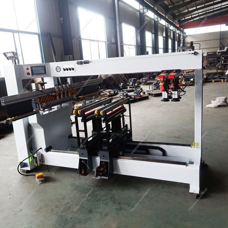 Building Material Shops Woodworking Line 2 Head Hole Boring Machine with 1.5*2 kW Power