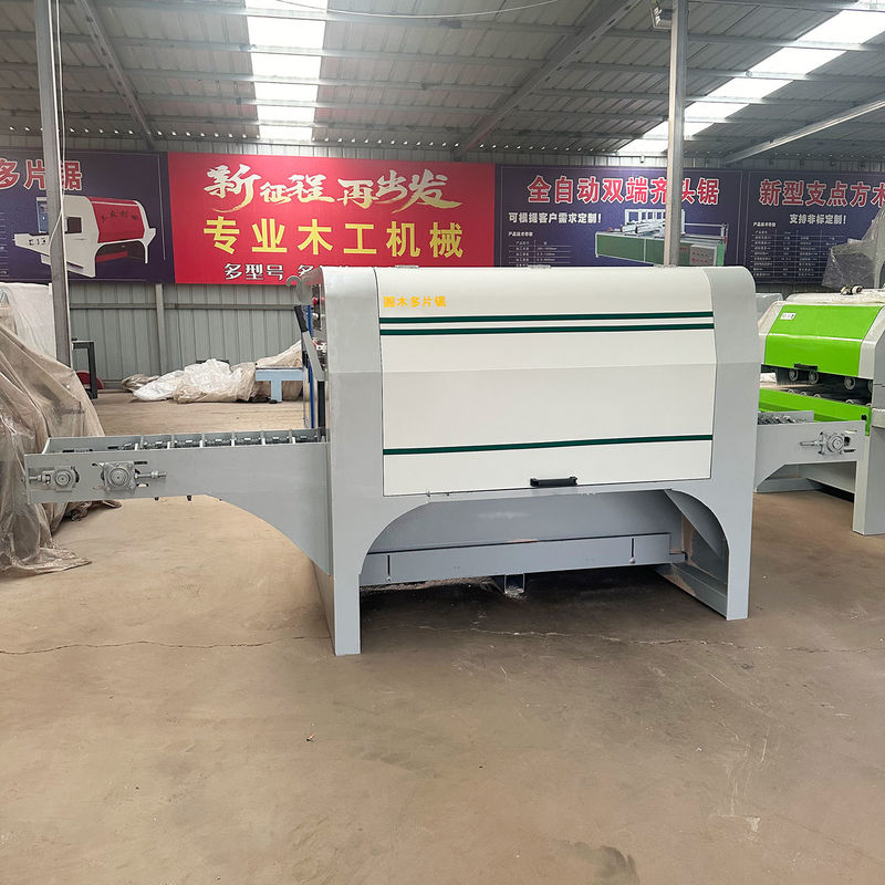 22KW*2 Power PYM200 Multi Blade Saw Mechanical Round Wood Integrated Machine Automatic Cutting Machine