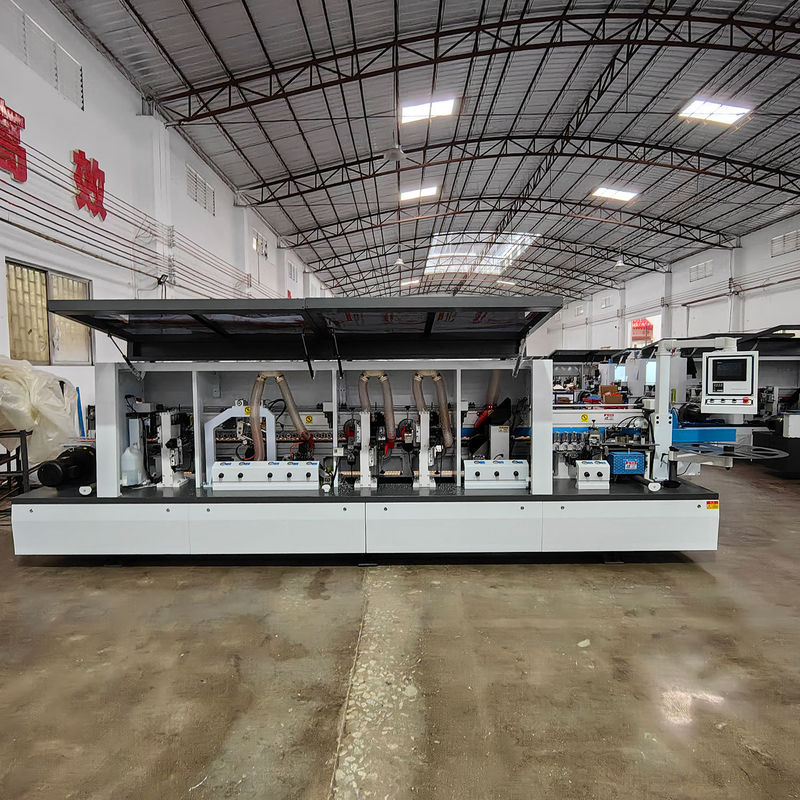 12kW Power Woodworking Machine Edge Banding And Trimming With Auto Gluing And Cleaning