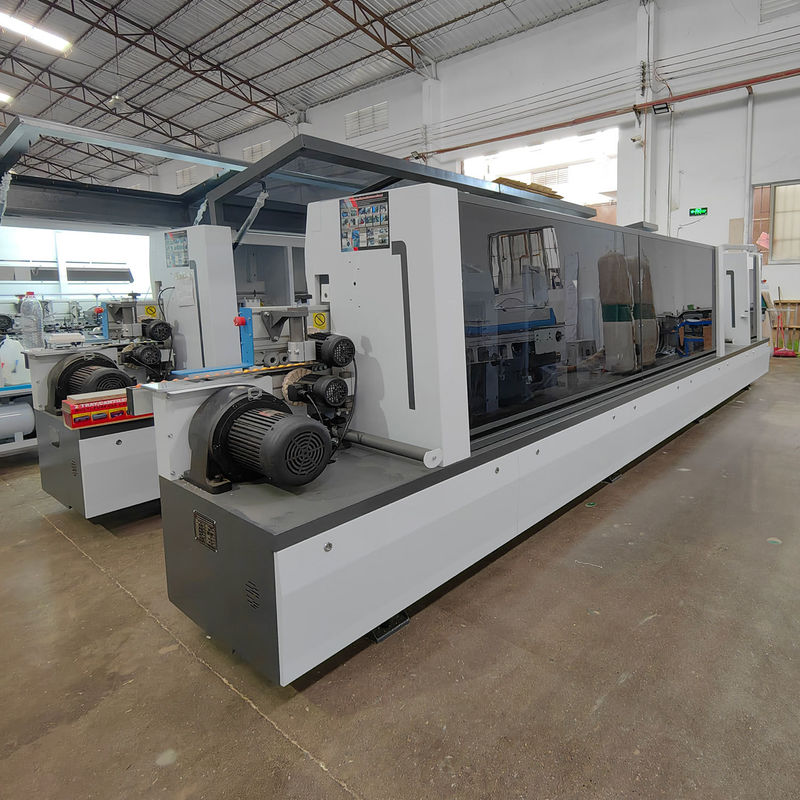 8 Functions Auto Edge Banding Machine for 0.4-3mm Edge Thickness and 0.6Mpa Pressure