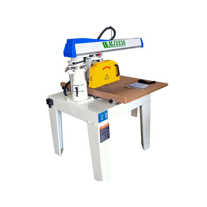 Wood Cutting Radial Arm Saw Saw Cutting Size 640*110mm Horizontal Rotation Degree 45°