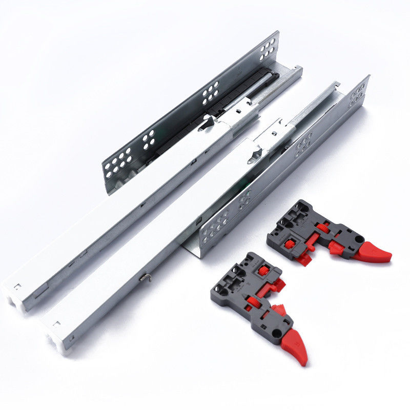 10 Sets/ctn 303B-350 Full Extension Damping Concealed Slides 3 Folds Soft Close Undermount Drawer
